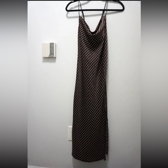 Banana Republic Cowl Neck Satin Slip Valley Printed Midi Dress XS - Picture 2 of 8